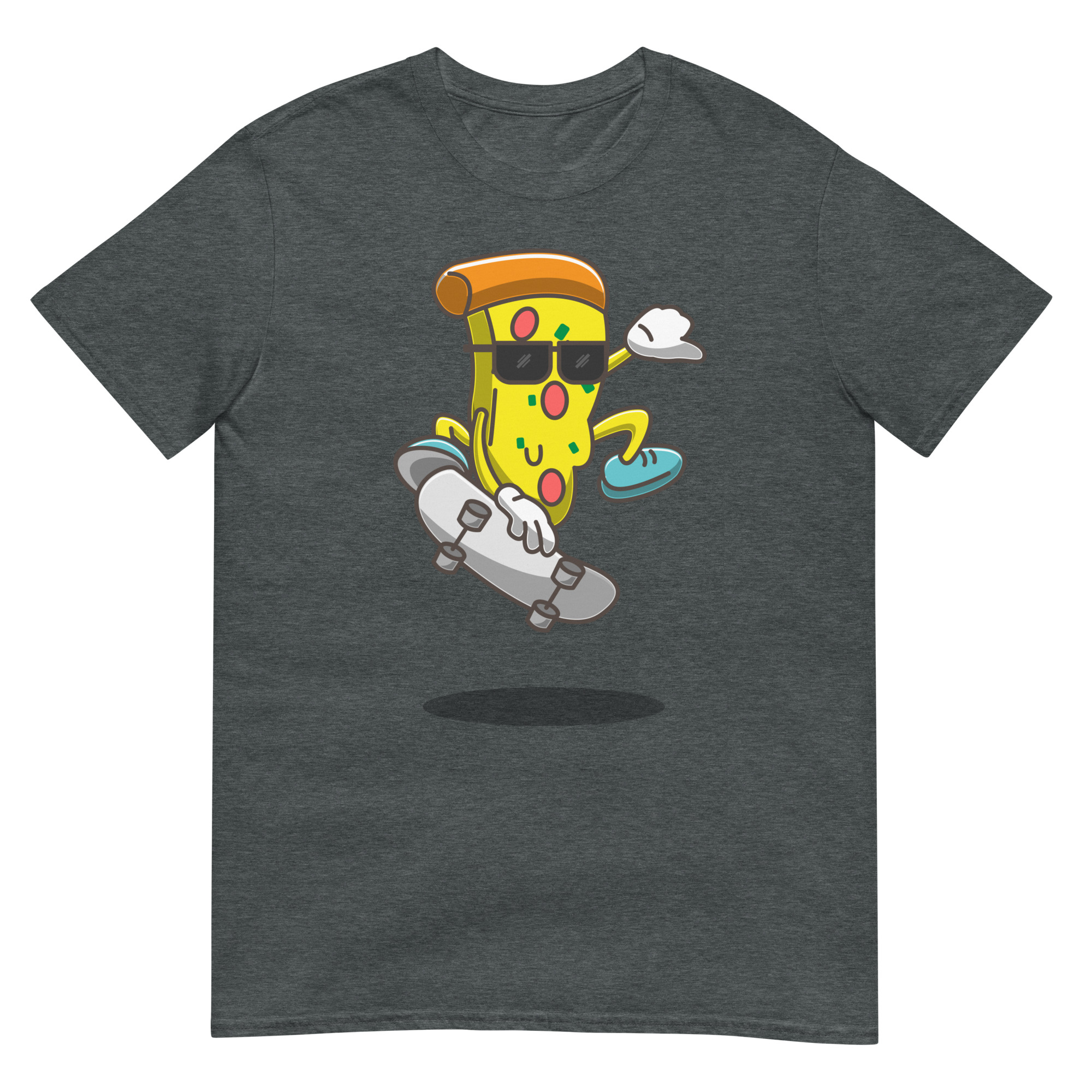 Pizza Slice Skateboarding - Unisex Pizza T-Shirt
