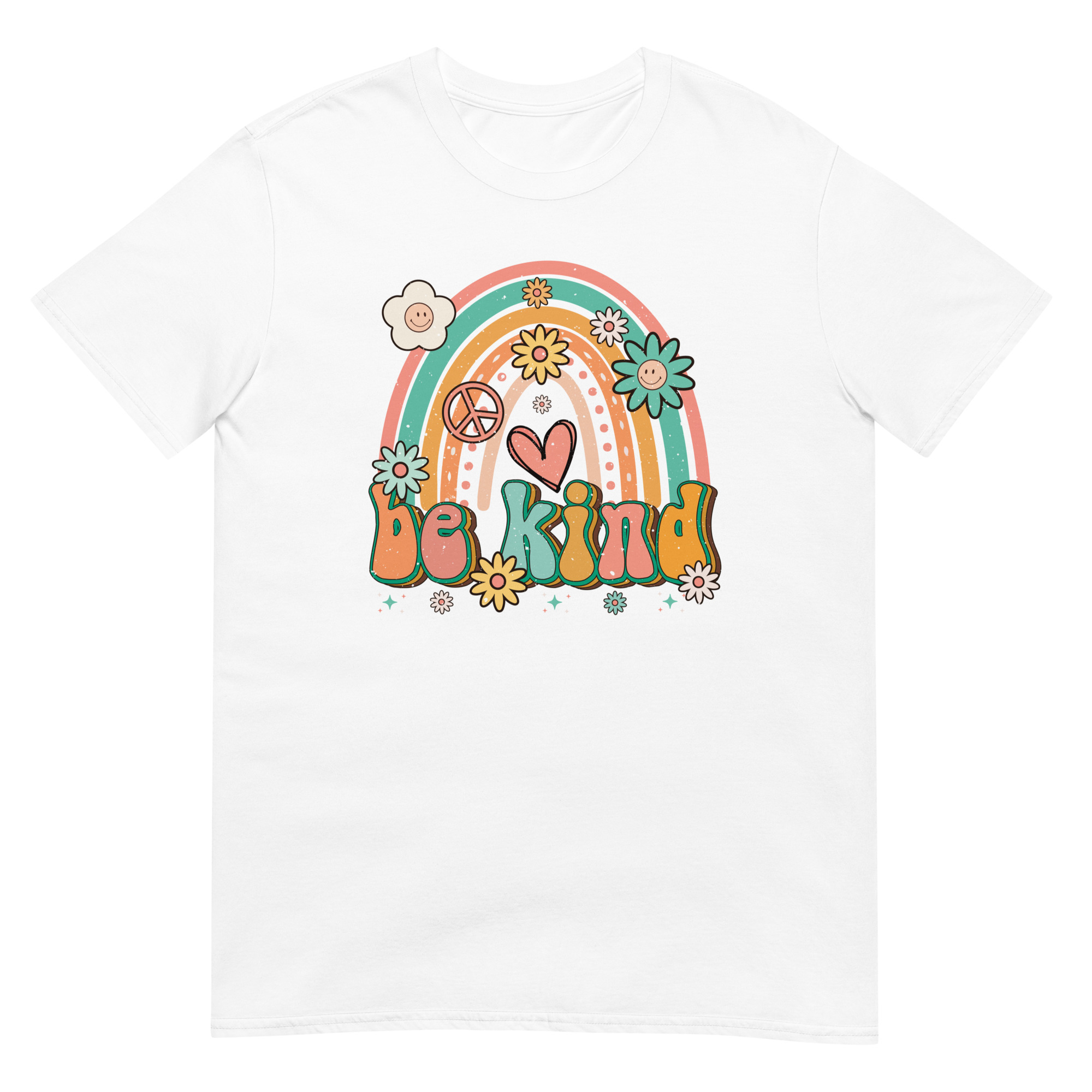 Be Kind Rainbow - Unisex Motivational Quote T-Shirt