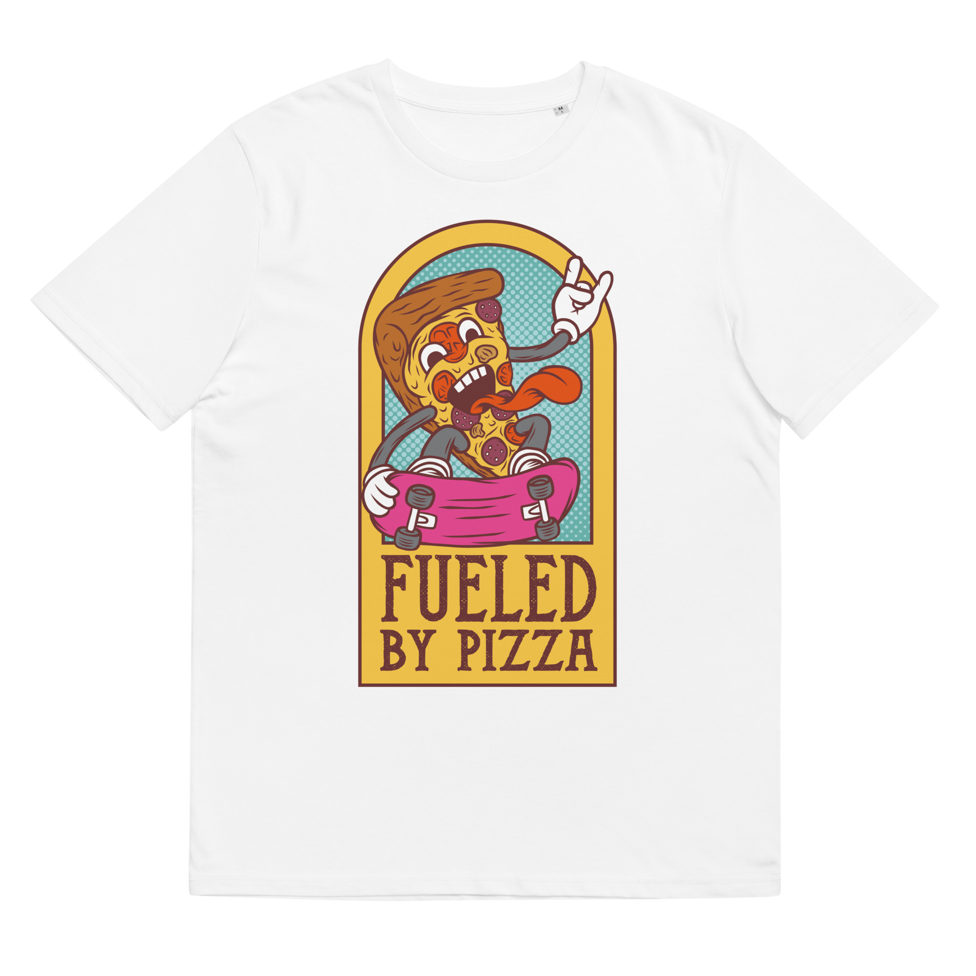 Fueled By Pizza Skateboard - Unisex Pizza T-Shirt