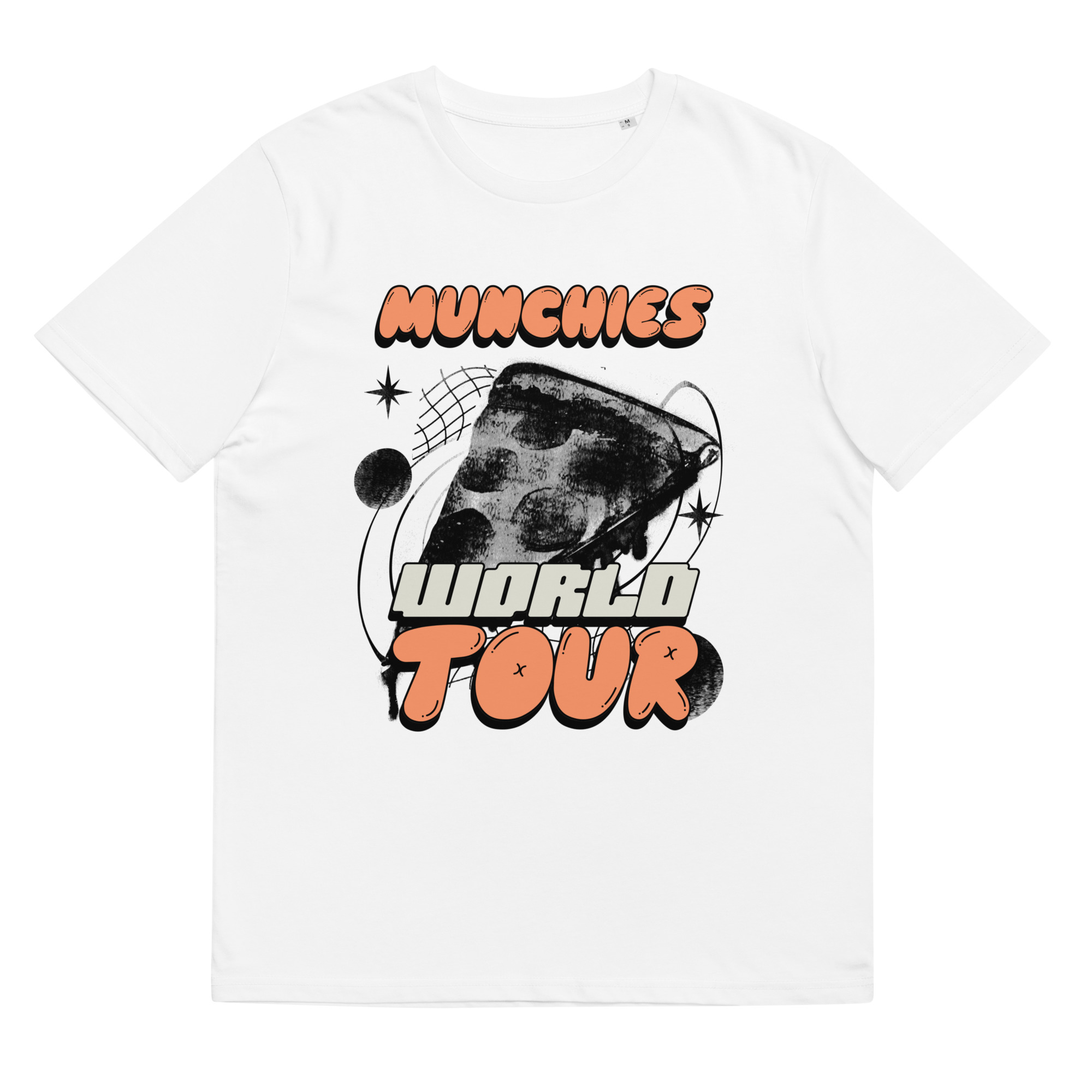 Cannabis Munchies World Tour Pizza - Organic Unisex Pizza T-Shirt