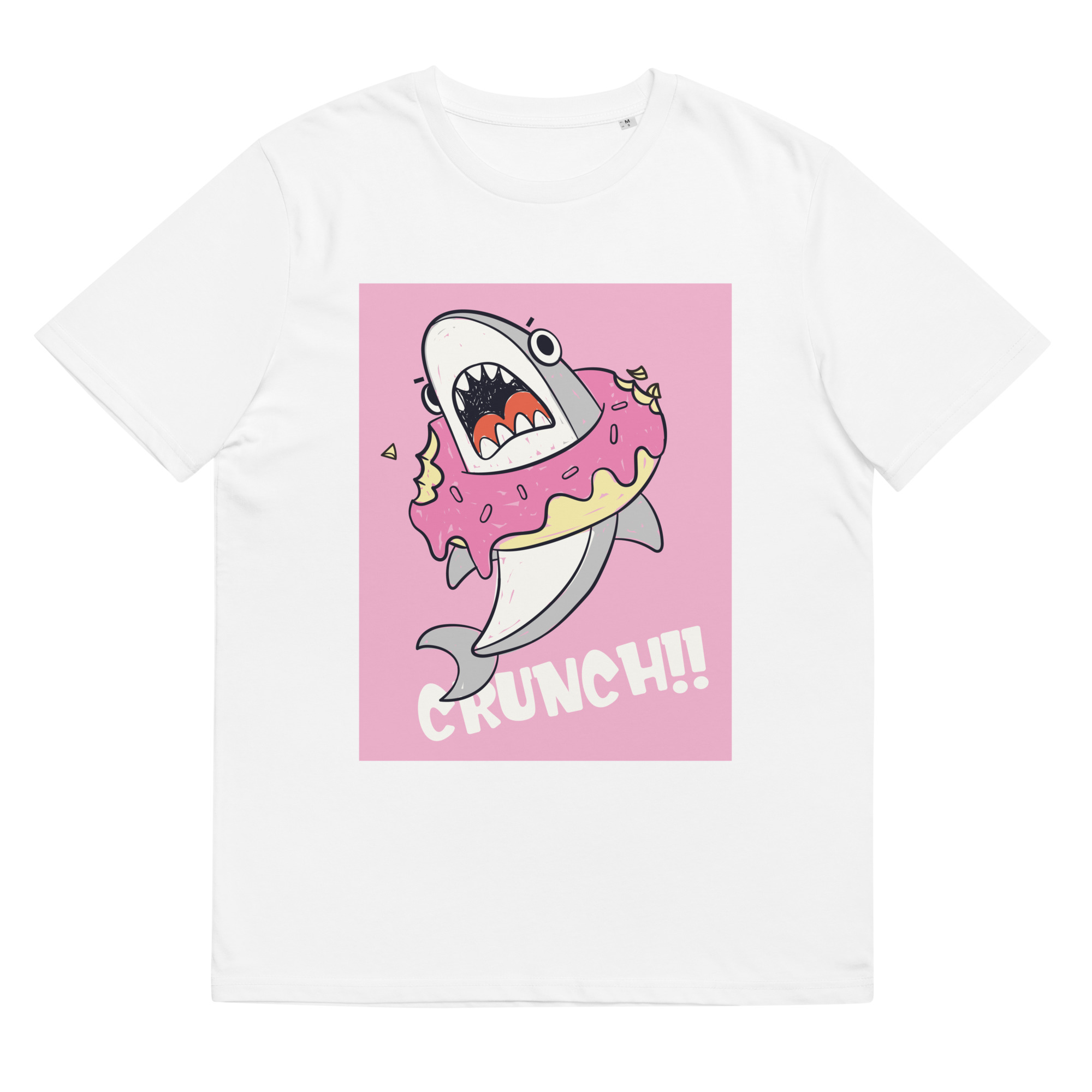 Crunch! Shark Eat Donut - Organic Unisex Donut T-Shirt