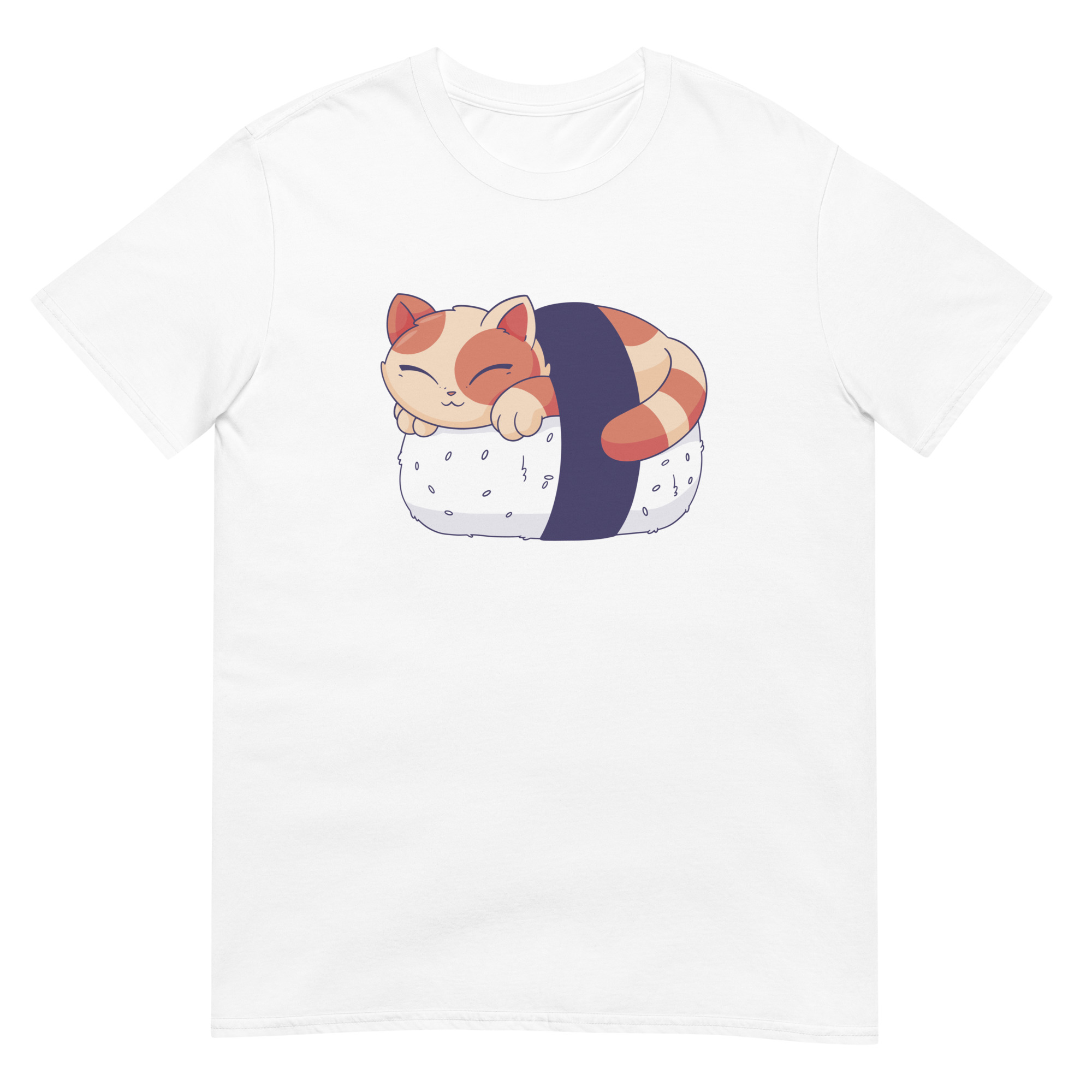 Cat Sleeping On Sushi Roll - Unisex Sushi T-Shirt