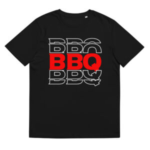 BBQ Repeat Text - Organic Unisex Barbecue T-Shirt