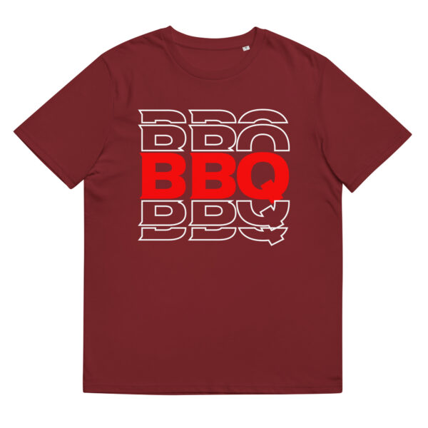 BBQ Repeat Text - Organic Unisex Barbecue T-Shirt