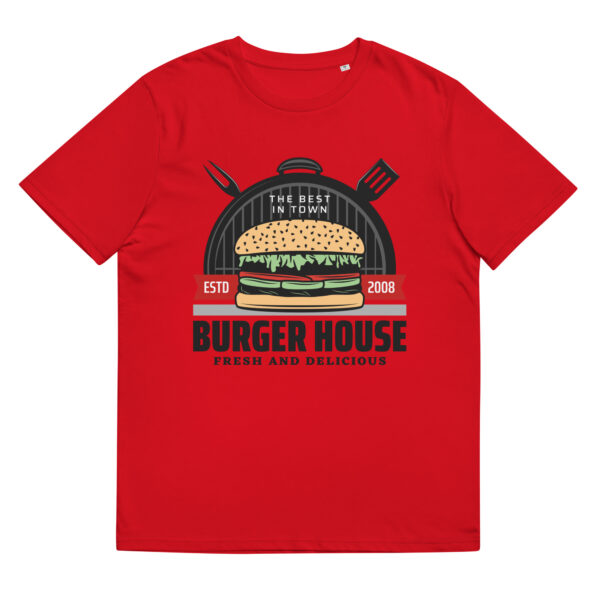 Burger House Fresh And Delicious - Organic Unisex Barbecue T-Shirt